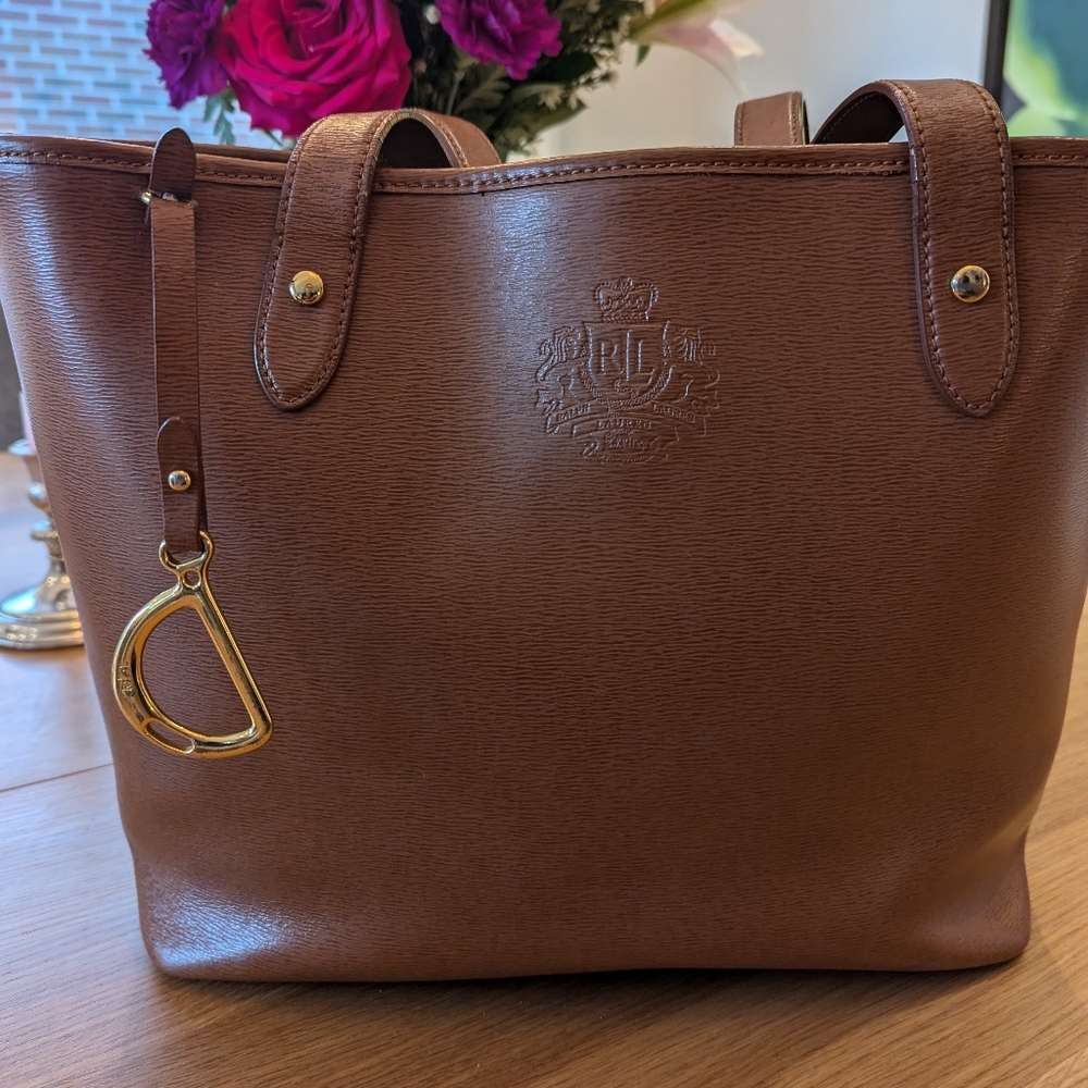 Ralph Lauren Tan Leather Purse Large